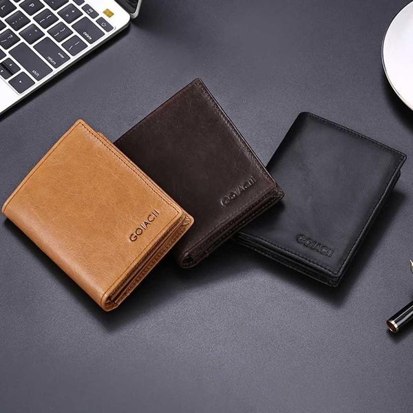 

genuine leather men wallets rfid anti-theft zipper short card holder male purse vintage coin holder men wallets, Red;black