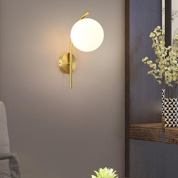 

wall lamps modern copper led lamp for bedroom interior lighting lights with 7w e27 bulb living room corridor sconce