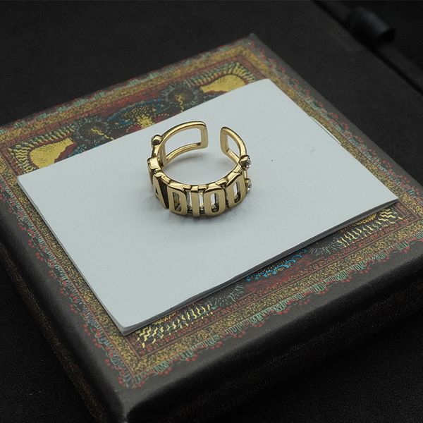 

ring d home / di ja letter diamond inlaid open fengwang red same type live broadcast with goods, Silver