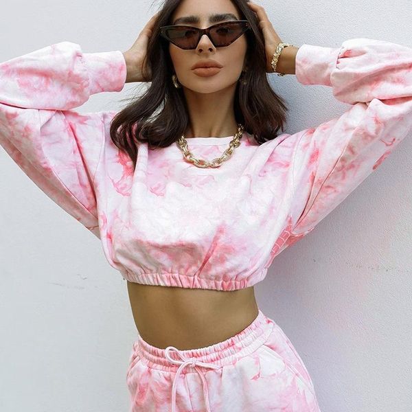 

women's hoodies & sweatshirts nclagen fashion tie dye casual pullover women crop loose autumn spring long sleeve harajuku o neck, Black