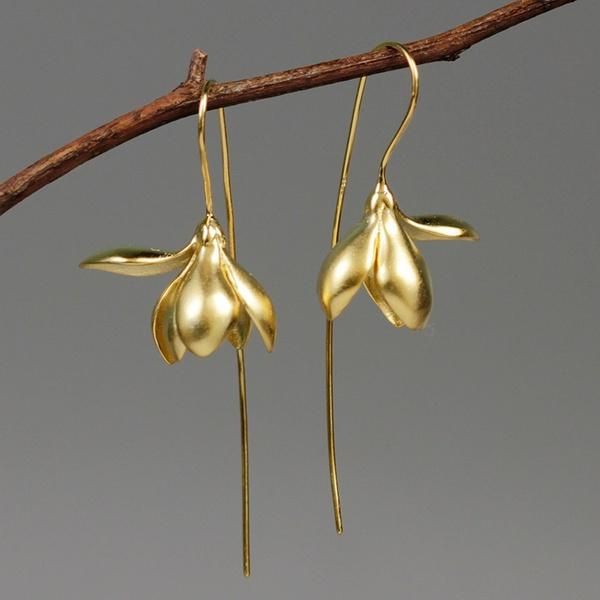 

dangle & chandelier classic fashion women's flower earrings silver plated gold