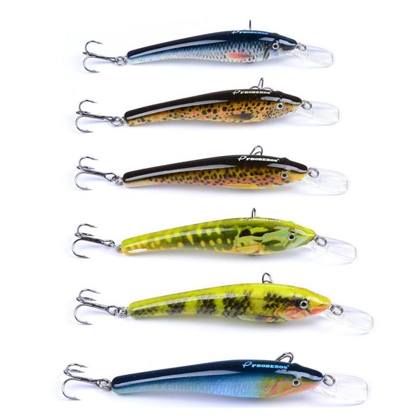 

brand proberos freshwater fishing minnow artificial bait hooks 9.5cm 5g 6colors suspending jerkba jllvcj sport77777