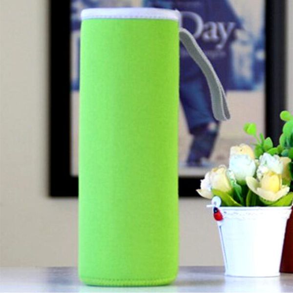 

water bottles 360ml/550ml portable sport bottle cover neoprene warm heat insulation cup bag solid sleeve bags case pouch