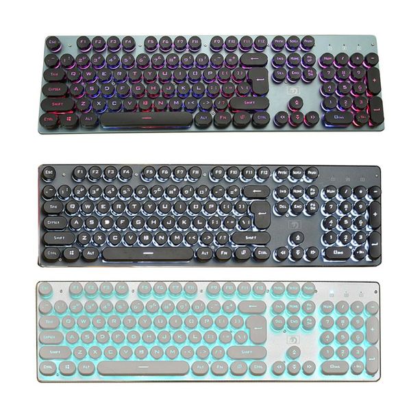 

keyboards k100 steampunk retro keycap usb wired backlit gaming mechanical keyboard