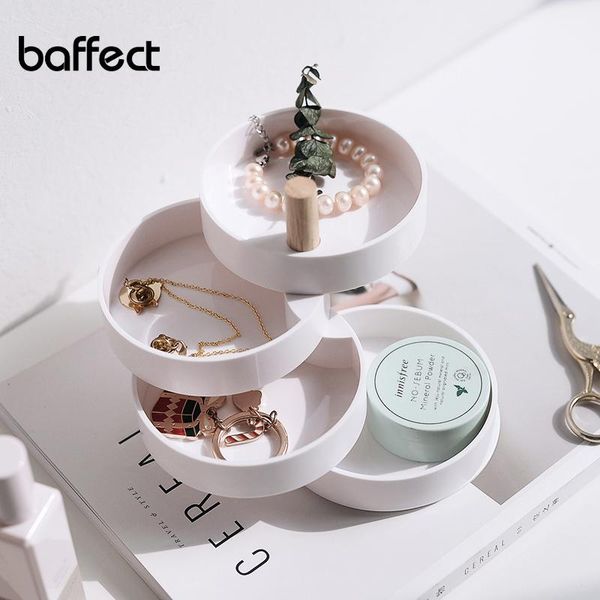 

storage boxes & bins 4 layers of rotation jewelry box acrylic cosmetic organize daily household rotated dust-proof with lid