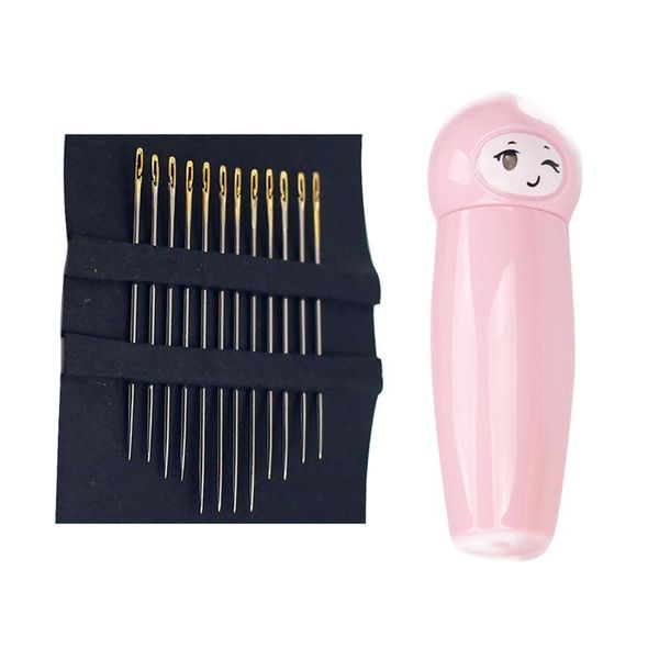 

natural wood embroidery tool practical sewing needle case self threading durable storage tube shaped container knitting diy, Black