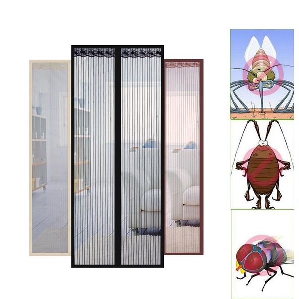 

curtain & drapes summer mesh net anti mosquito insect bug automatic closing door screen kitchen lace magnetic silent mute