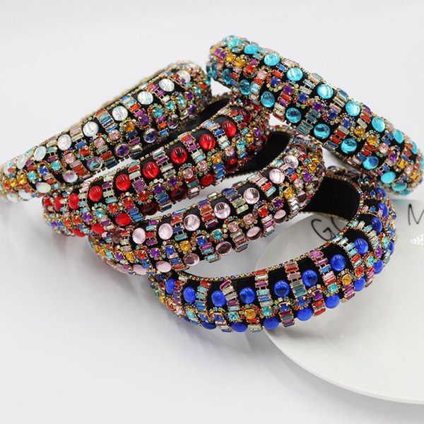 

hair clips & barrettes girls baroque tiaras wide headband luxurious color crystal rhinestones hoop, Golden;silver