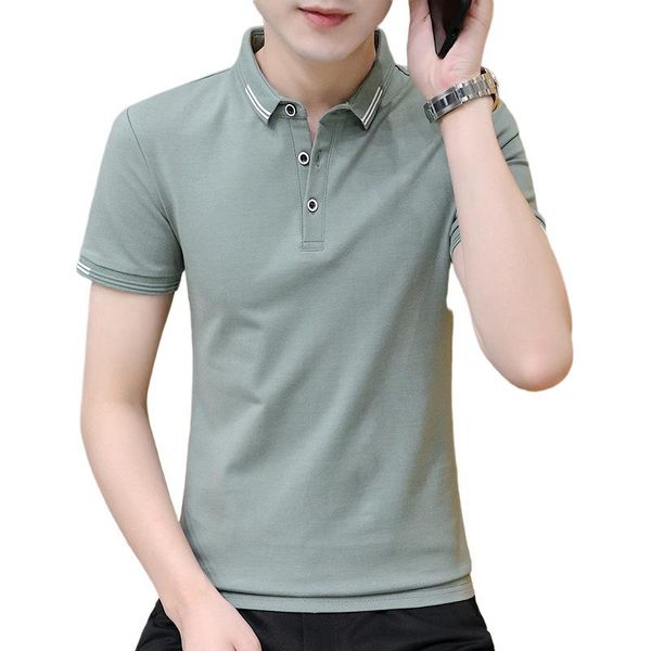

men's polos shirt high quantity casual short sleeve cotton tees solid color youth glof business clothes drop, White;black