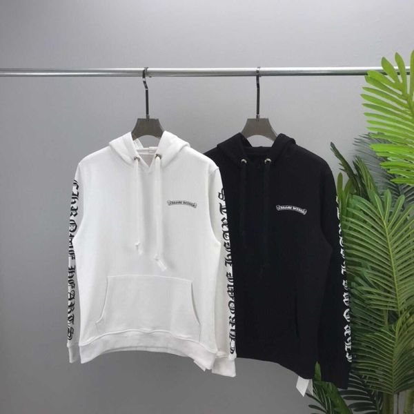 

designers fashion style hoodie 2 autumn and winter new ch crowe hoodie men's cross sanskrit printing fashion brand men and women, Black