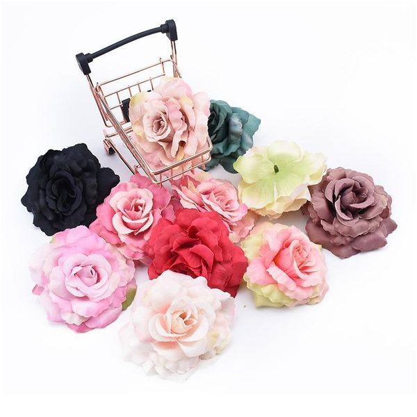 

10pcs silk roses head flowers wall wedding scrapbooking artificial plants decorative flowers wreaths vases for ho jllduj
