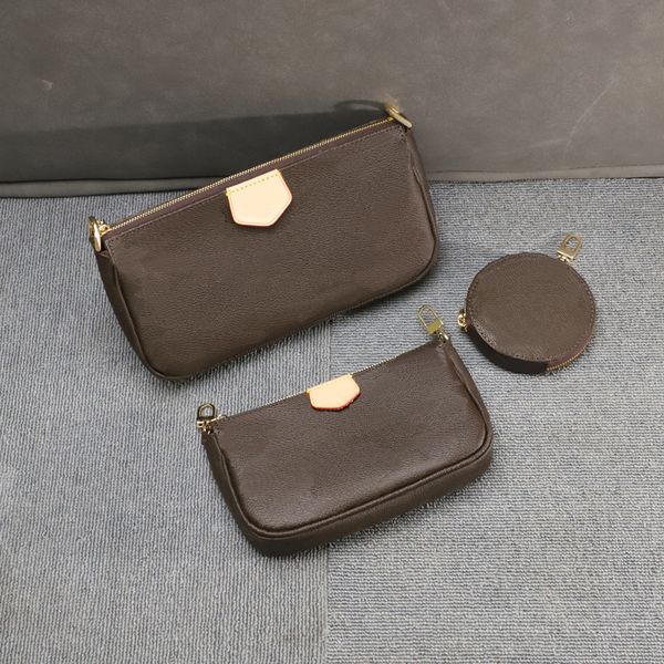 

real leather fashion handbags shoulder bags multi pochette accessoires purses women favorite mini 3pcs accessories crossbody bag 3pic/set