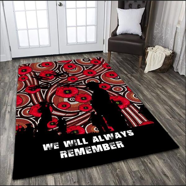 

carpets 3d rug anzac day lest we forget home decor square art flannel anti-slip large carpet living room decoration