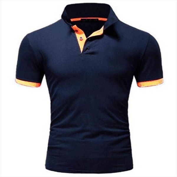 

shirt summer short sleeve turn men polo over collar slim casual breathable solid color business, White;black