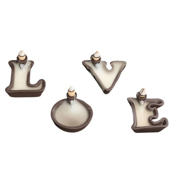 

fragrance lamps 4pcs delicate ceramic incense burner censer ornaments letter design ornament