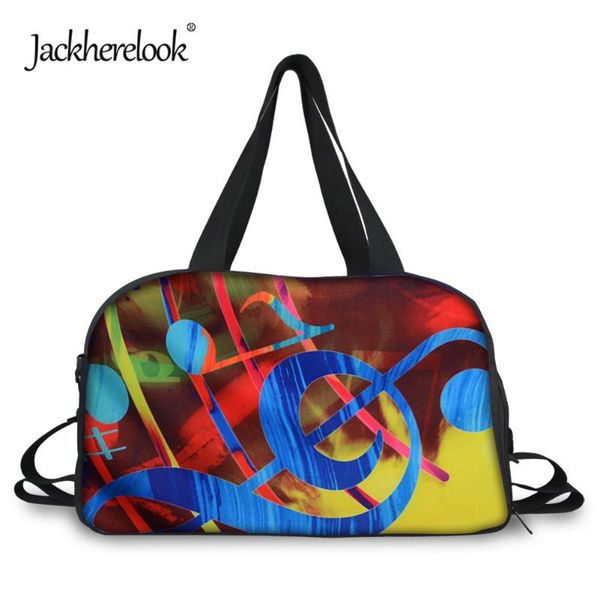 

duffel bags jackherelook colorful music note print clothes storage bag travel handbag shoulder for women sports gym bolsos mujer