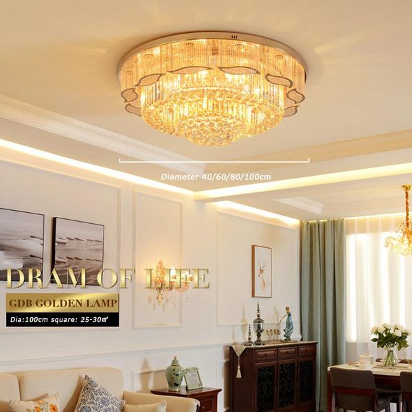 

gold crystal ceiling lamp living room plafonnier led deckenleuchte luminaire plafonnier led moderne plafondlamp ceiling lights