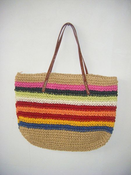 

rattan capacity designer wicker 2021 straw bag, colorful crochet bag, Black;red
