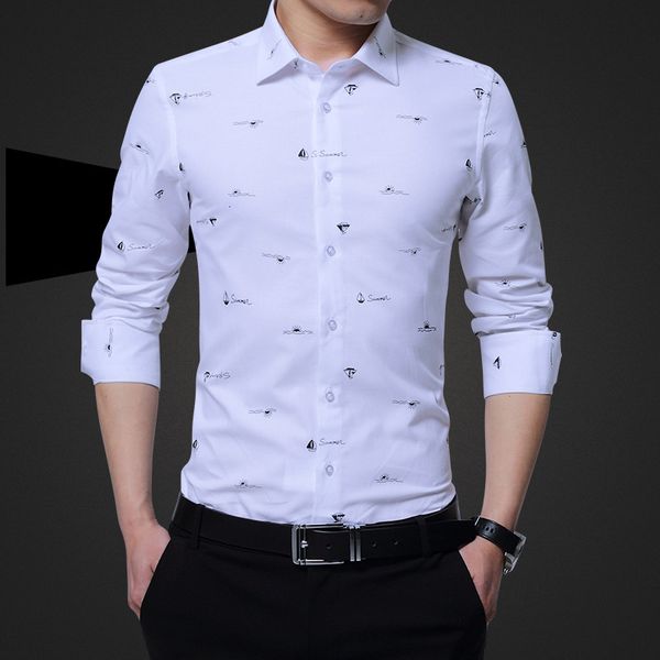 

shirt 2021 newcomers fashion man casual style long mouwen effen cats slim fit men's shirts big size 5xl, White;black