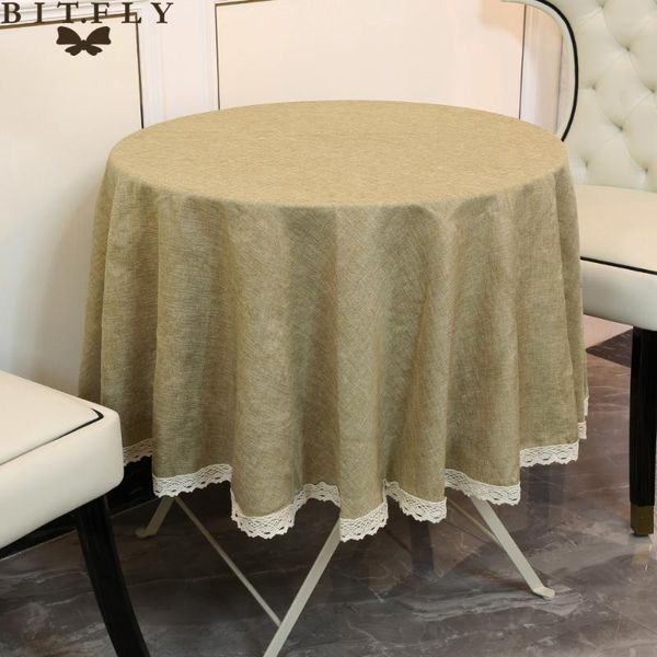 

table cloth round cover imitate linen lace tablecloth nordic tea coffee tablecloths for wedding party home kitchen decor