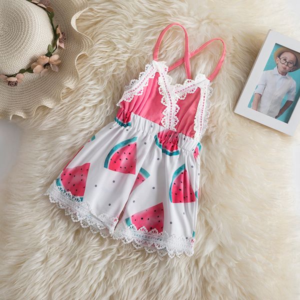 

lovely watermelon print little girl dress, a swimsuit, bare back, scarf, beach clothes, Red;yellow