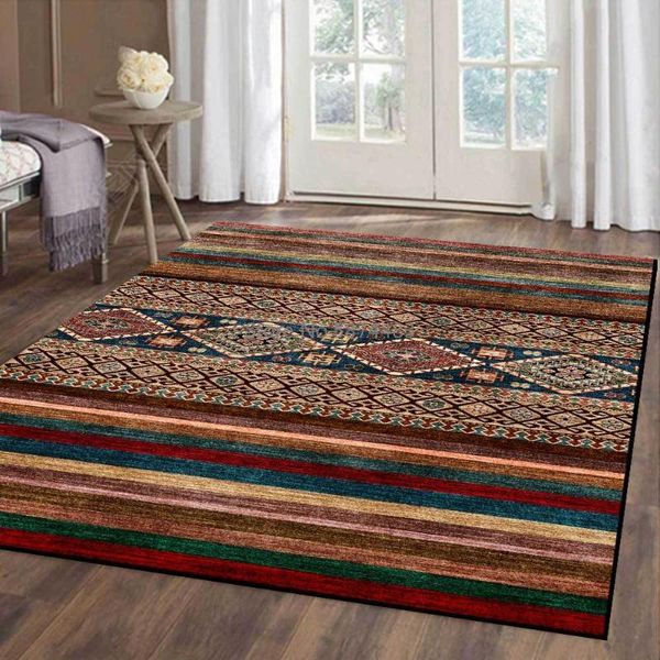 

fashion american abstract geometric stripes living room bedroom bedside carpet floor mat customization