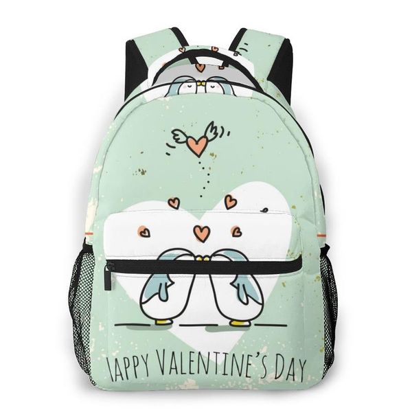 

backpack fashion bags summer 2021 cute penguins couple with heart