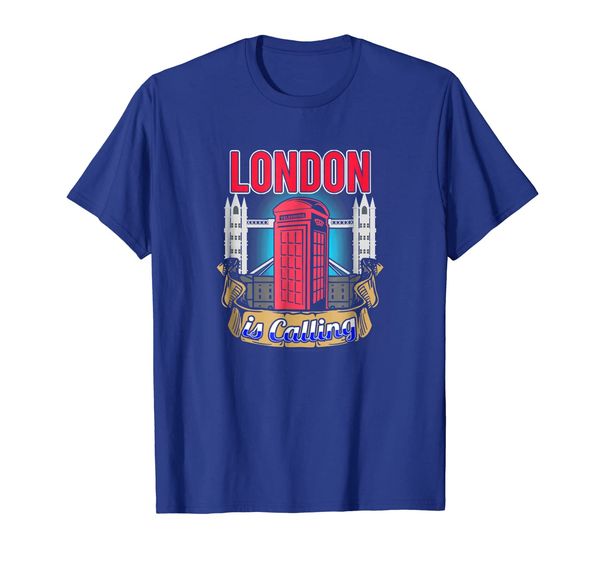 

british london england tshirt london is calling phone box, White;black