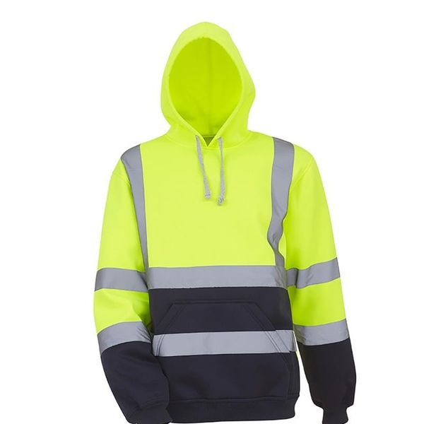 

men's hoodies & sweatshirts mens road work high visibilitypullover long sleeve hooded sweatshirt blouse sudaderas con capucha moletom, Black