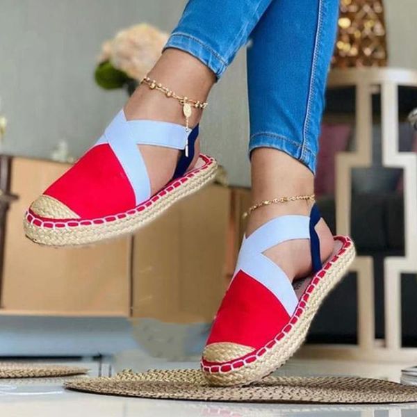 

sandals women fashion canvas woven sole casual shoes, Black