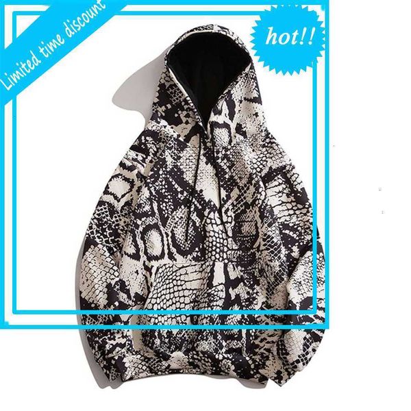 

3d print hoodies front pocket streetwear hooded men new arrival sweatshirts, Black