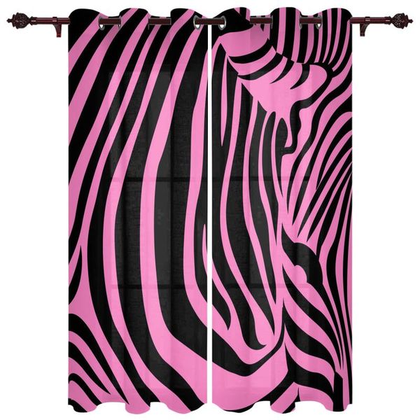 

home curtains zebra stripes black powder living room bedroom kitchen l decoration translucent window curtains