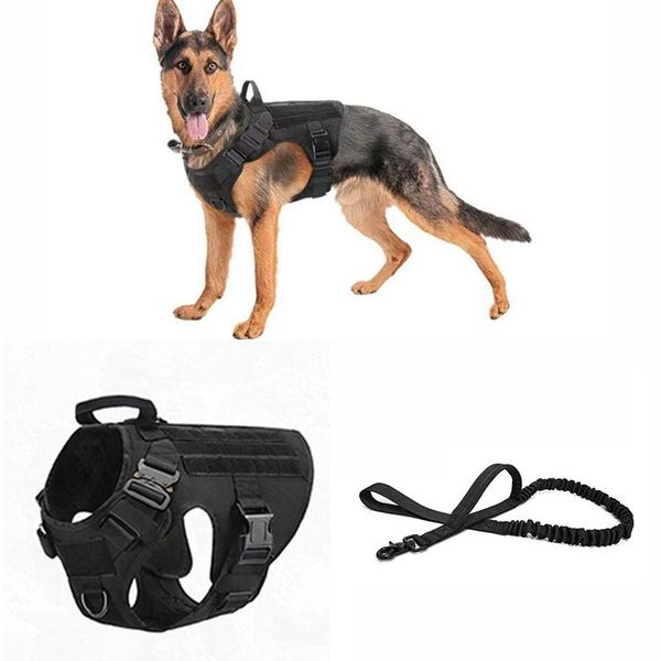 

dog collars & leashes pet harness vest nylon bungee leash tactical german shepherd for small large dogs k9 clothes