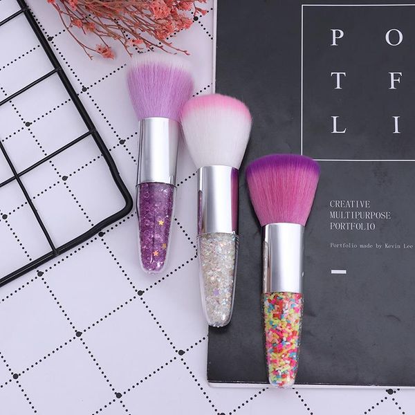 

nail brushes cleaning brush tools remove dust powder file art for manicure pedicure acrylic makeup face care 3 color, Yellow