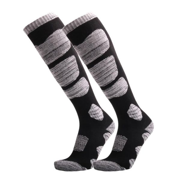 

sports socks 1 pair warm thicken elastic mountaineering snowboarding outdoor anti-slip sport stockings ski sweat absorption hiking, Black