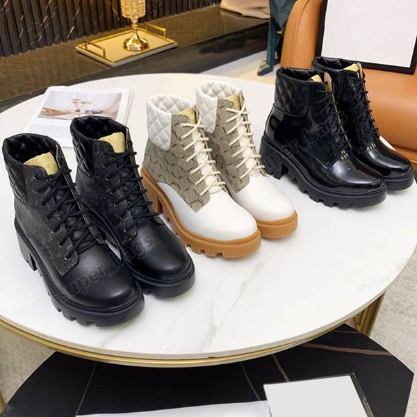 

women rhombus martin boots luxurys designers cowhide high heel military boot fashion dress wedding shoes size 34 to 42, Black