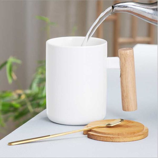 

mugs simple retro ceramic mug with wooden handle creative frosted water cup coffee
