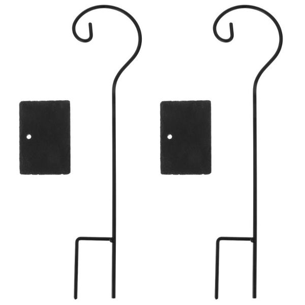

hooks & rails 2 sets multifunctional iron art garden ground hook with slate (black)