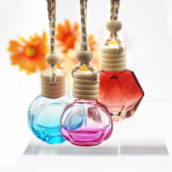 

storage bottles & jars 10pcs/lot car air freshener hanging glass bottle pendant perfume diffuser for essential oils fragrance ornament