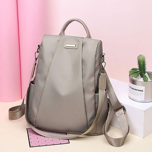 

backpack style women girl travel pu leather rucksack shoulder school bag anti-theft