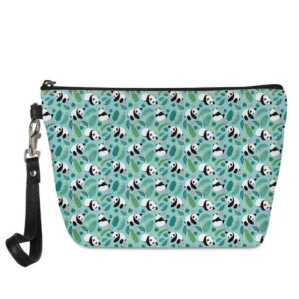 

cosmetic bags & cases cartoon panda 3d print leather makeup women toiletry bag for travel organizer small make up