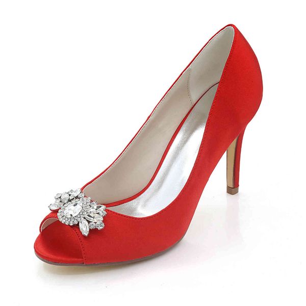 

dress shoes creativesugar satin evening dress heels open toe slip on lady shoes with queen crystal charm clip gold champagne wedding pumps 1, Black