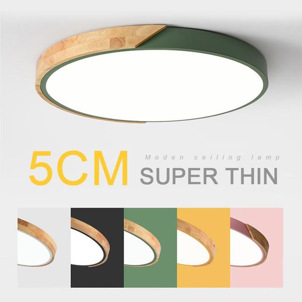 

modern led ceiling lamps home lights for room lamparas de techo wood luminarias kitchen lighting fixture bedroom thin lustre 18w