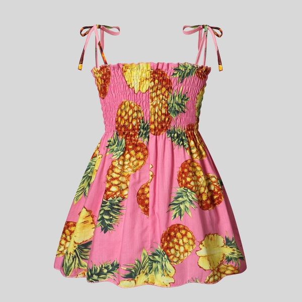 

girl's dresses baby pineapple allover print, Red;yellow