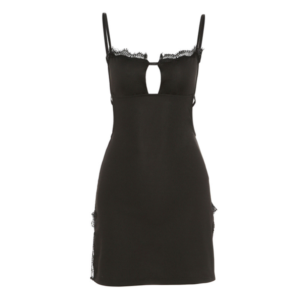 

casual dresses 2021 summer women's with suspenders and one-way neck fashion open back split dress, Black;gray