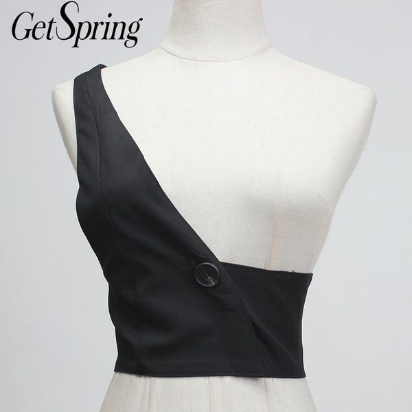 

belts getspring women cummerbund one shoulder waistband irregular corset belt black wide waist all match fashion 2021, Black;brown