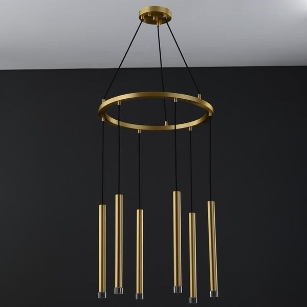 

pendant lamps dining table chandelier all copper modern nordic minimalist personality creative living room study bedroom