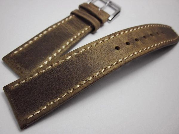 

watch bands retro crazy horse skin strap 20 21 22mm handmade replace accessories band genuine leather personalise watchbands, Black;brown
