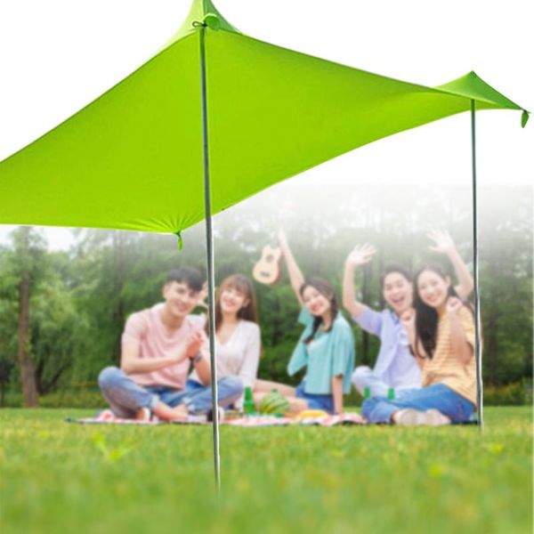 

with sandbag family garden beach sun shade yard fishing iron poles shelter outdoor camping high stretch tent foldable portable