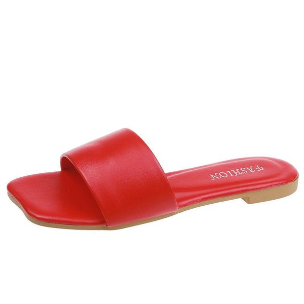 

slippers 2021 summer style flat women's set toe one word home indoor and outdoor wear women, Black